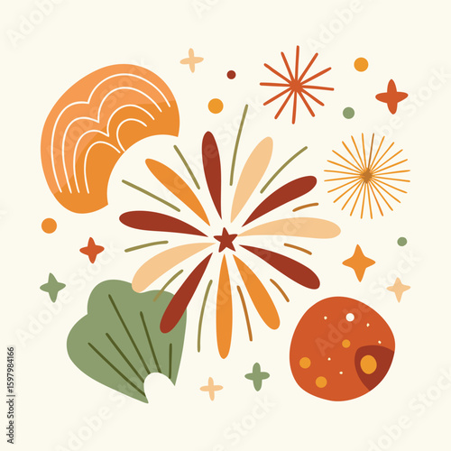Earthy Lights: Boho Fireworks in Terracotta