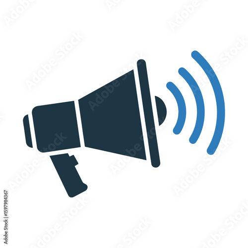 Megaphone Announcement Icon – Marketing, Promotion, and Public Speaker Vector Symbol