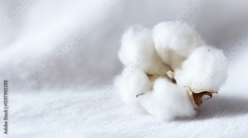 An open piece of cotton is placed on a white backdrop.