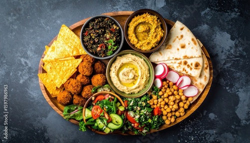 A stunning platter of culinary artistry, displaying a colorful assortment of plant-based delights, tempting the senses.