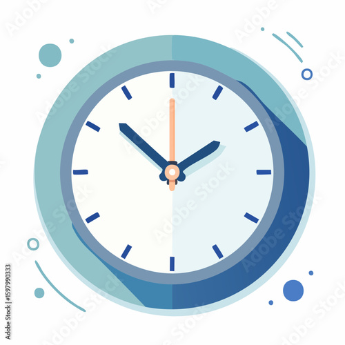 A visually appealing clock face against an isolated backdrop, showcasing the essence of time and its intricate elements. The image features a round clock with bold hands pointing at ten past two.