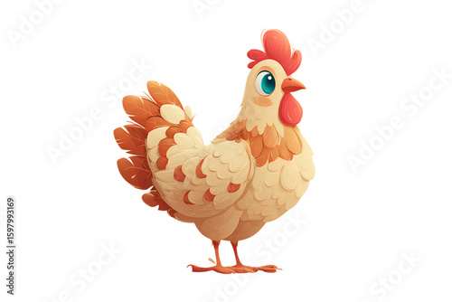 Adorable cartoon hen illustration