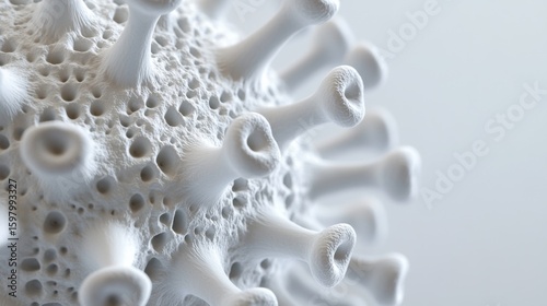 Visual Representation of Poliovirus Showcasing Its Symmetrical Structure and Intricate Details