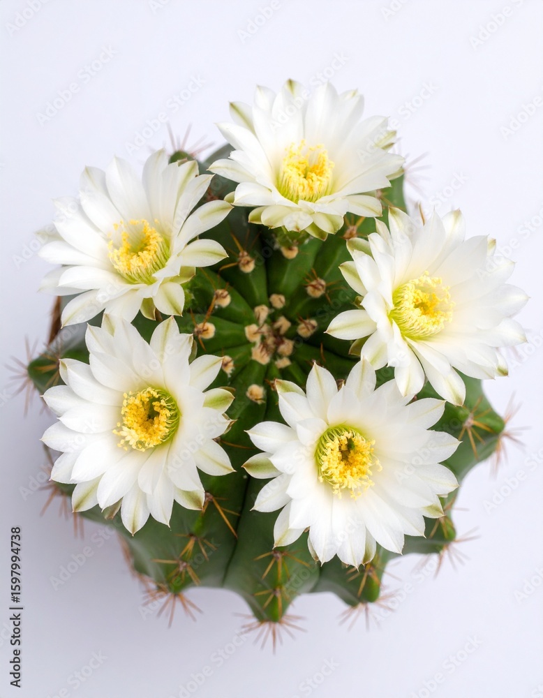 Obraz premium A cactus stands tall, unique in landscapes perfect for themes of strength, nature, and minimalist design.Close-up of a cactus, showcasing its textures and forms. Ideal for modern decor,botanical theme
