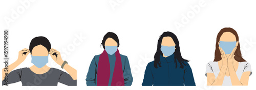 set of people wearing face mask