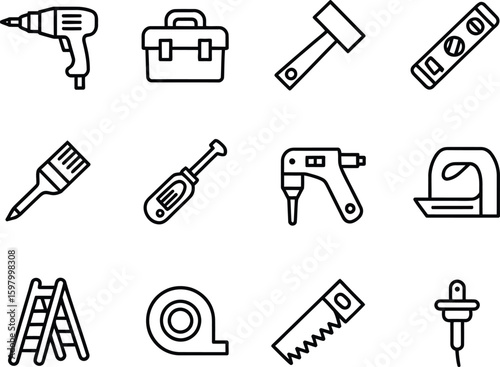 Wallpaper Mural Collection of hand drawn construction and diy tools icons Torontodigital.ca
