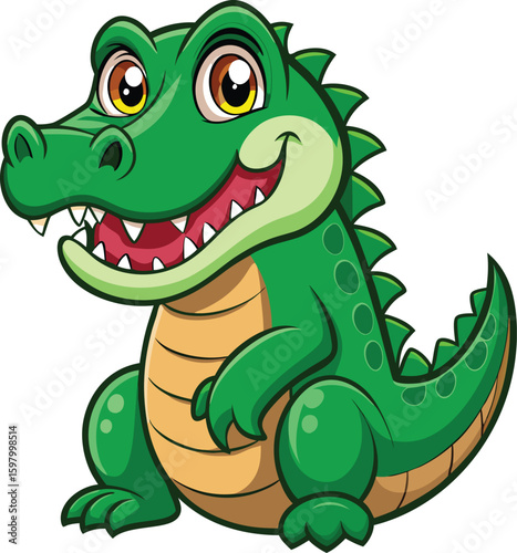 cartoon crocodile with a smile