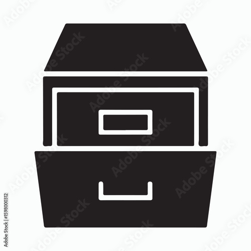 Drawer Filing Cabinet Icon editable