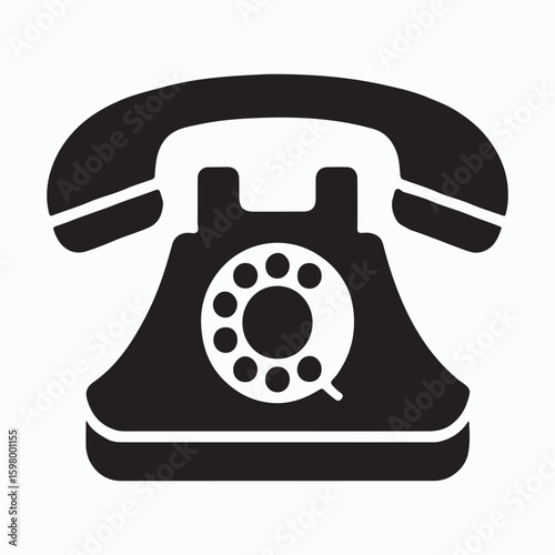 Vintage Rotary Dial Telephone Icon
