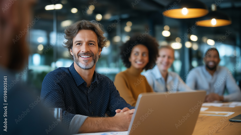Obraz premium Professional Business Meeting in Bright Loft Office
