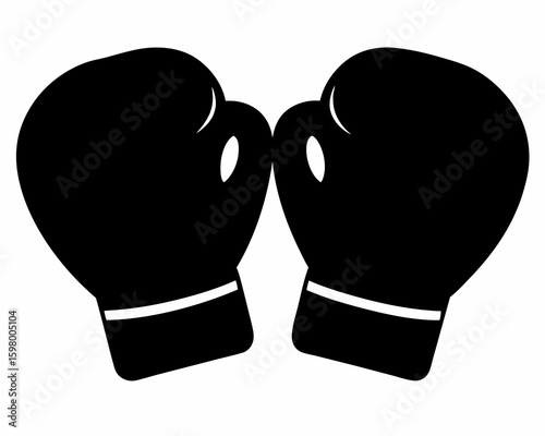  Boxing gloves silhouette icon boxing gloves silhouette logo vector icon illustration