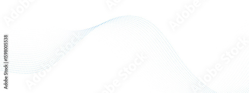  Abstract light blue halftone undulate net background. Abstract air flowing particle wallpaper. Vector curve dashed gradient element for poser, banner, presentation, booklet, flyer
