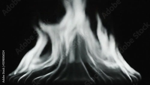 Monochromatic Glowing Abstract Flame Loop — Ethereal Motion Background for VFX and Design