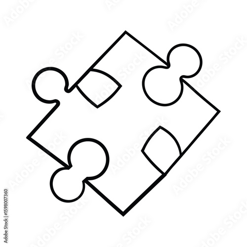 Puzzle Piece Isolated on White