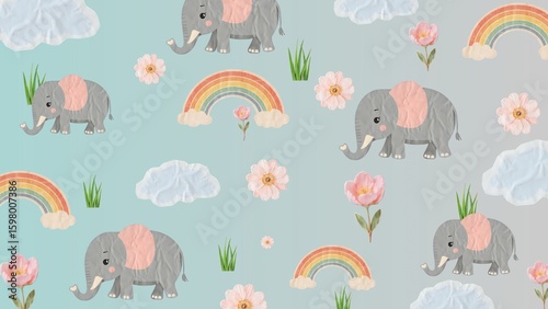 seamless pattern with rabbits