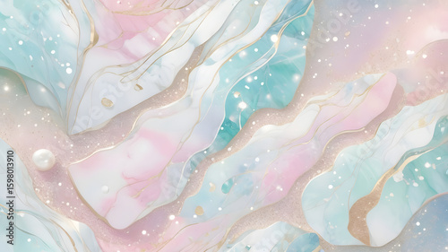 Abstract Pastel Marble Waves Flow