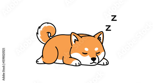 Adorable shiba inu dog sleeping peacefully in a gentle dream state capturing canine relaxation
