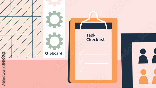 Hand-drawn vector illustration of a menu board icon for business, travel, or office checklist design