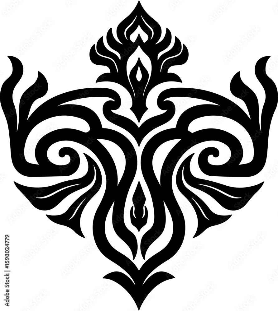 Fototapeta premium tribal tattoo, swirl tattoo, abstract tribal 