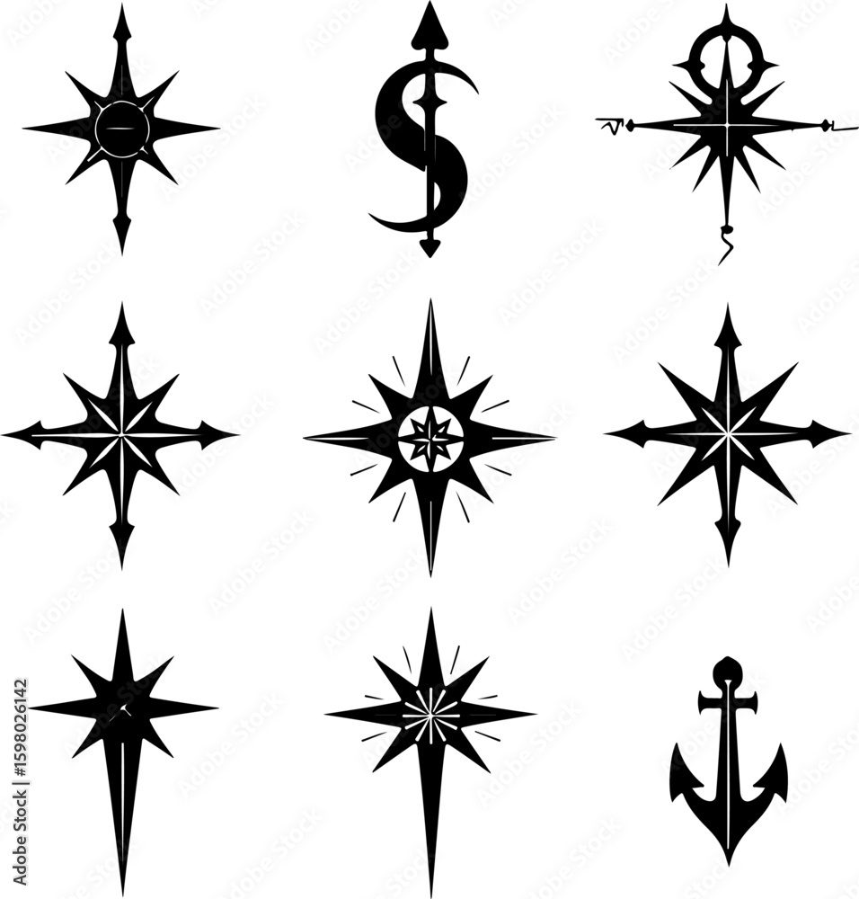 Fototapeta premium tribal tattoo, swirl tattoo, abstract tribal vector bundle