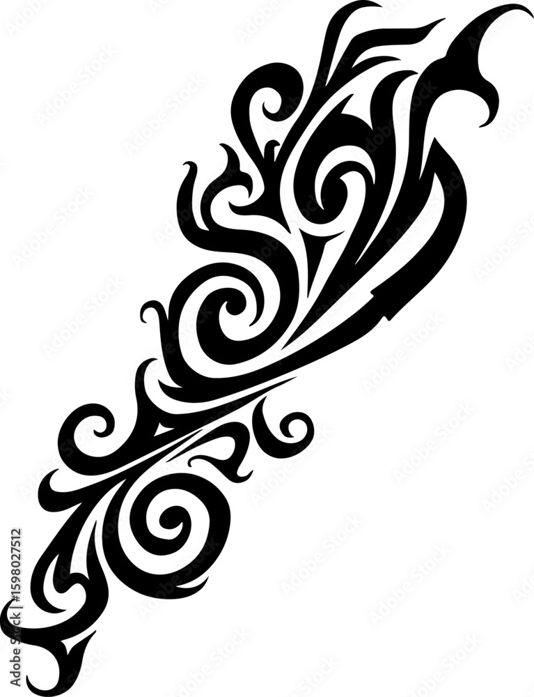 Fototapeta premium Abstract Tribal Swirl Tattoo Design