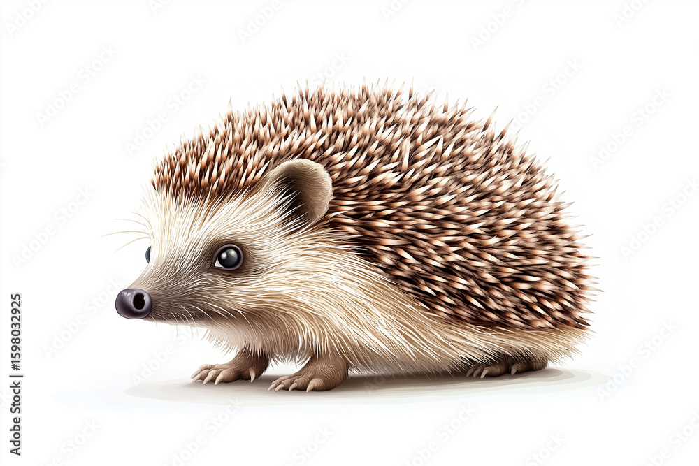 Obraz premium Hedgehog animal with spines in cute nature wildlife portrait of adorable small mammal