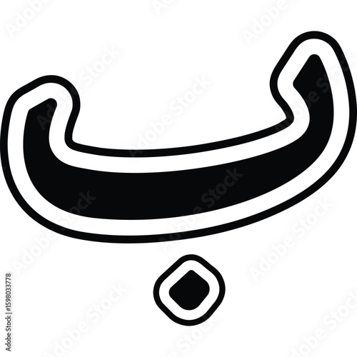 Arabic Letter Ba Outline Vector Calligraphy Design