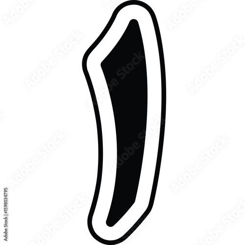 Arabic Letter Alif Outline Vector Calligraphy Design