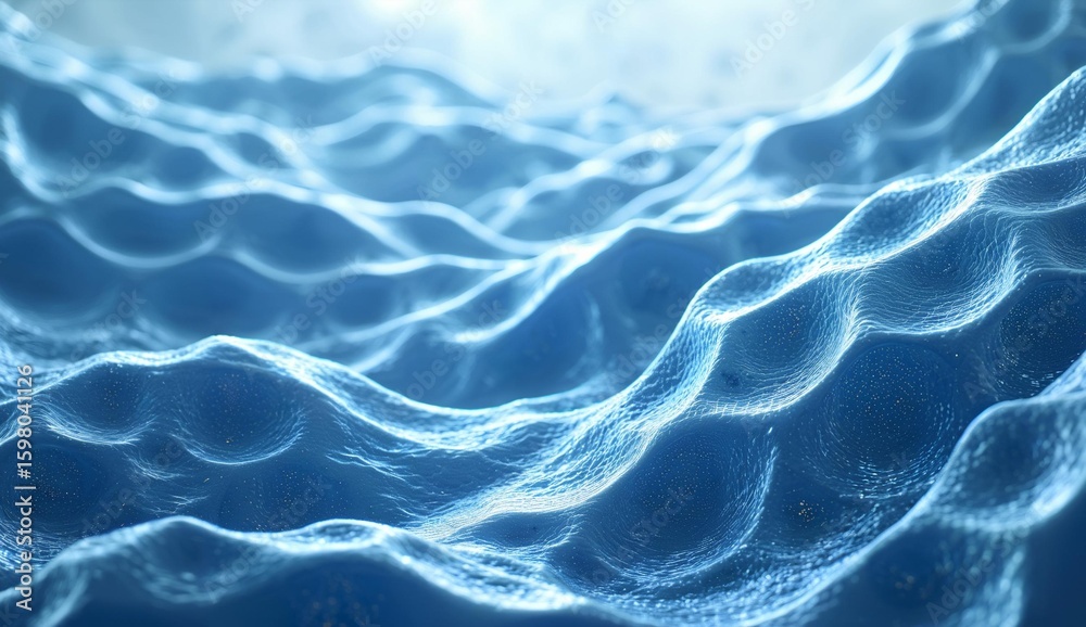 Obraz premium Abstract Blue Wavy Surface Texture