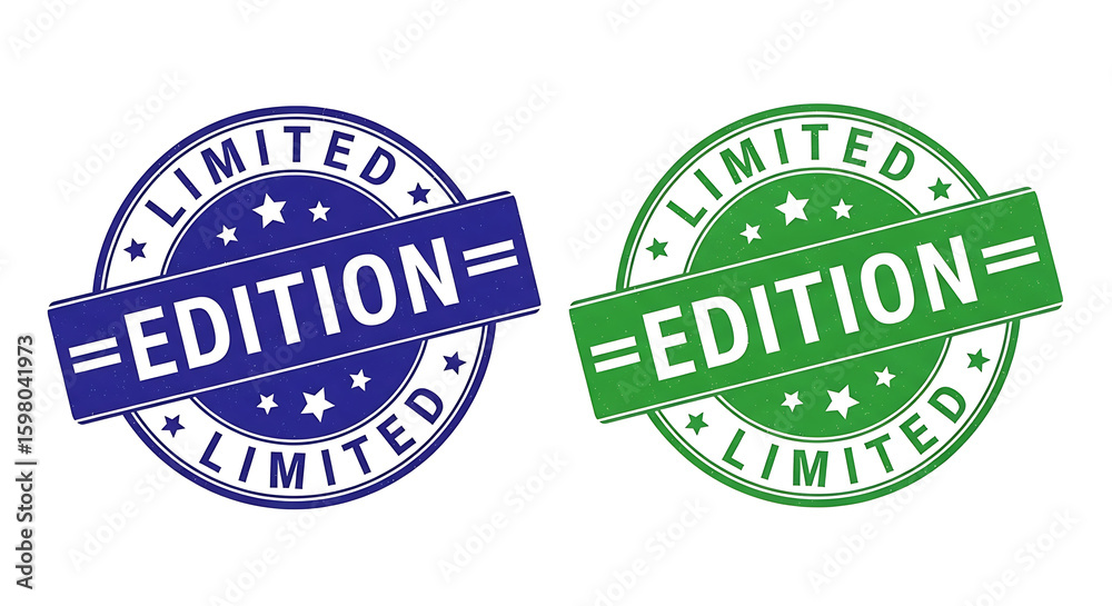 Obraz premium Limited edition promotional rubber stamp icons for retail marketing and product exclusivity branding