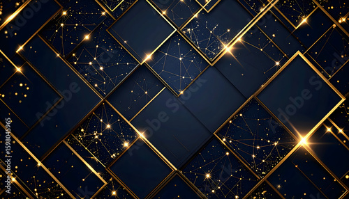 Gold square overlapping design background