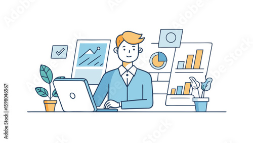 Remote Work and Productivity Vector Illustrations – Office and Freelance Professionals