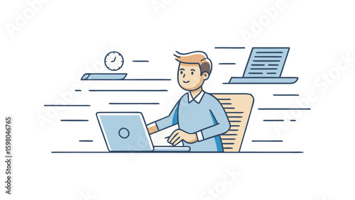 Remote Work and Productivity Vector Illustrations – Office and Freelance Professionals