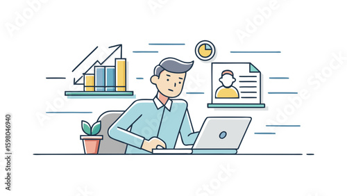 Remote Work and Productivity Vector Illustrations – Office and Freelance Professionals