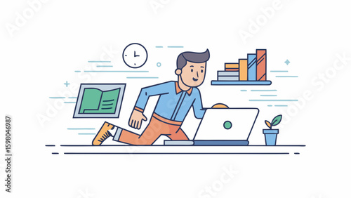 Remote Work and Productivity Vector Illustrations – Office and Freelance Professionals