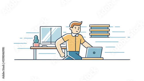 Remote Work and Productivity Vector Illustrations – Office and Freelance Professionals