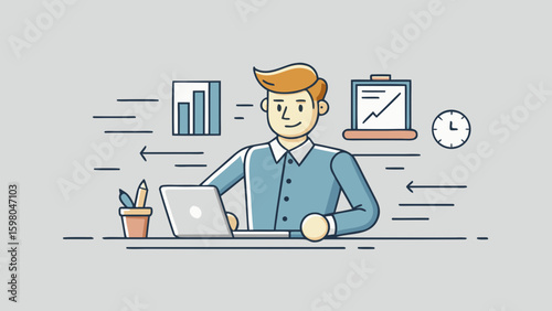Remote Work and Productivity Vector Illustrations – Office and Freelance Professionals