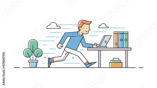 Remote Work and Productivity Vector Illustrations – Office and Freelance Professionals