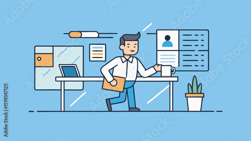 Remote Work and Productivity Vector Illustrations – Office and Freelance Professionals