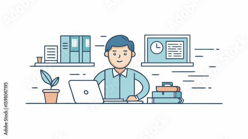 Remote Work and Productivity Vector Illustrations – Office and Freelance Professionals