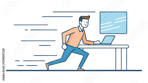 Remote Work and Productivity Vector Illustrations – Office and Freelance Professionals