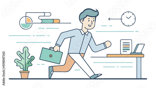 Remote Work and Productivity Vector Illustrations – Office and Freelance Professionals