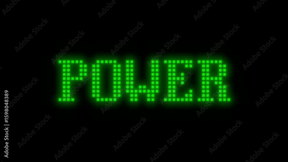 grün blinkender Text: Power