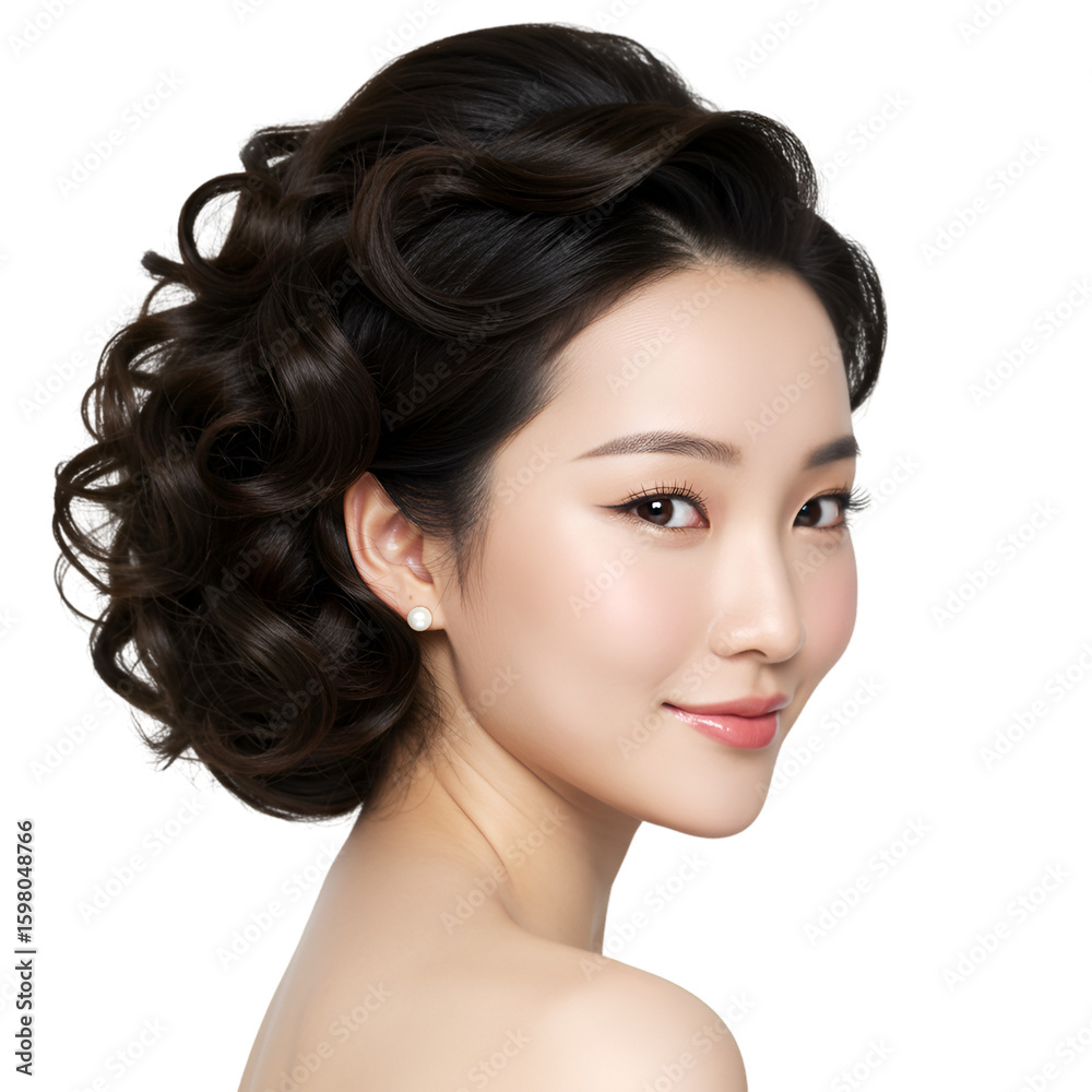 Fototapeta premium Beauty Portrait of Young Asian Woman Isolated Photo