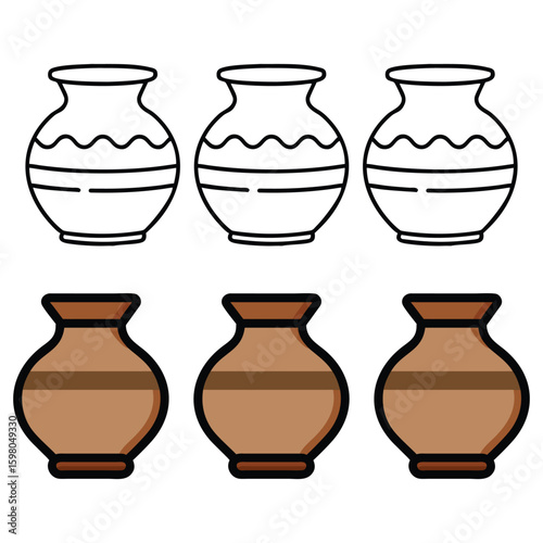 Set of ceramic vases, Clay Pots Collection 