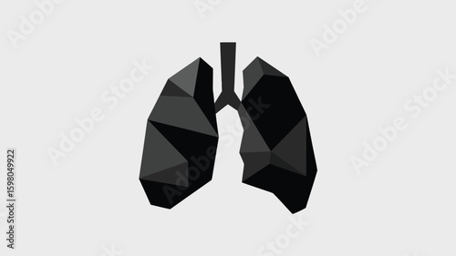 Geometric Lung Illustration for Respiratory Health Awareness, Representing Pulmonary System, Anatomical Design for Medical Purposes and Healthcare Promotion, Lung Health Concept