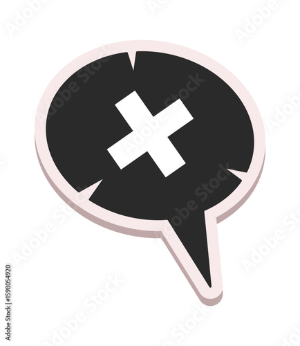 Denial cross speech bubble sticker