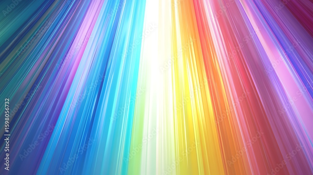 Obraz premium Abstract Rainbow Spectrum Rays Background with Bright Light Streaks Pattern