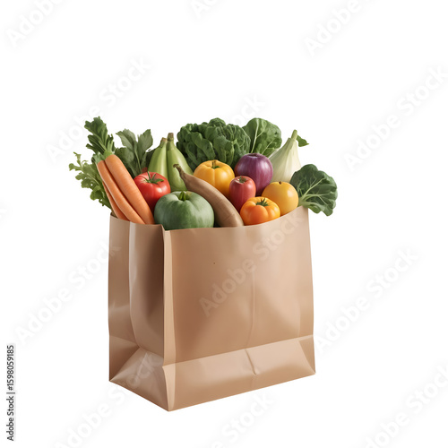 eco-friendly grocery bag filled with vibrant fresh vegetables