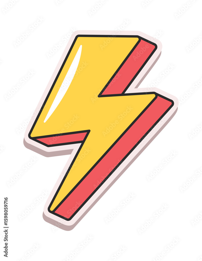 Lightning thunderbolt retro sticker design Lightning thunderbolt retro sticker design